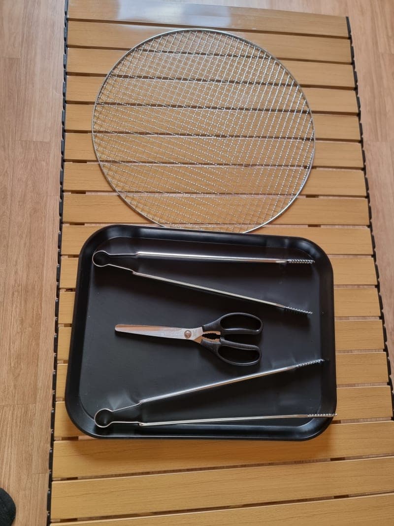 캠프닉 준비된 집기